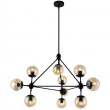  9614P39-10-101 - Glow 10 Light Chandelier With Black Finish