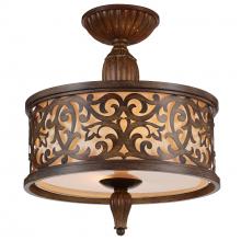  9807C14-3-116 - Nicole 3 Light Drum Shade Flush Mount With Brushed Chocolate Finish