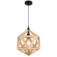  9945P13-1-101 - Lante 1 Light Pendant With Black & Wood Finish