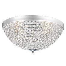  QS8357C16C - Globe 4 Light Bowl Flush Mount With Chrome Finish