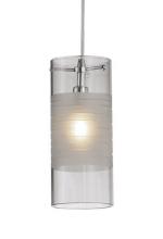  459201SCH - Single Lamp Pendant with Frosted Detailed Glass