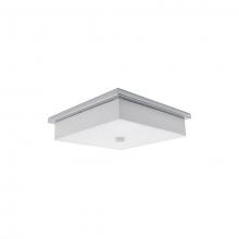  501106-LED - Single LED Flush Mount Ceiling Fixture with Square White Linen Shade.