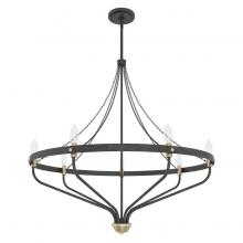  19797 - Hunter Merlin Rustic Iron and Alturas Gold 7 Light Chandelier Ceiling Light Fixture