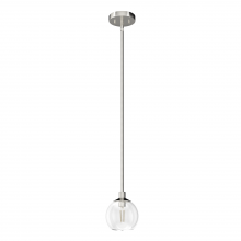  19505 - Hunter Xidane Brushed Nickel with Clear Glass 1 Light Pendant Ceiling Light Fixture