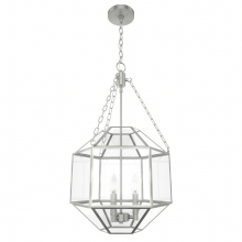  19366 - Hunter Indria Brushed Nickel with Seeded Glass 3 Light Pendant Ceiling Light Fixture