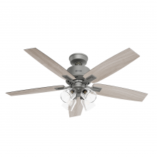  52431 - Hunter 52 inch Gatlinburg HunterExpress Matte Silver Ceiling Fan with LED LT Kit and Handheld Remote