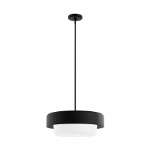  19273 - Hunter Station Natural Black Iron with Frosted Cased White Glass 3 Light Pendant Ceiling Light Fixtu