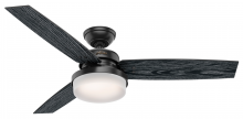  50285 - Hunter 52 inch Sentinel Matte Black Ceiling Fan with LED Light Kit and Handheld Remote