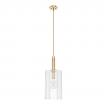  19789 - Hunter Gatz Alturas Gold with Clear Fluted Glass 1 Light Pendant Ceiling Light Fixture