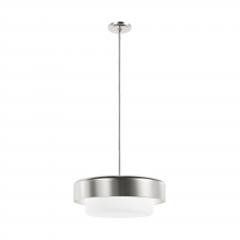  19274 - Hunter Station Brushed Nickel with Frosted Cased White Glass 3 Light Pendant Ceiling Light Fixture