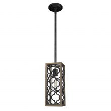  19390 - Hunter Gablecrest French Oak and Rustic Iron 1 Light Pendant Ceiling Light Fixture