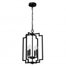  45240 - Hunter Zoanne Matte Black 4 Light Pendant Ceiling Light Fixture