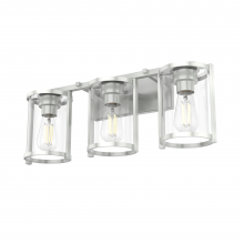  48007 - Hunter Astwood Brushed Nickel with Clear Glass 3 Light Bathroom Vanity Wall Light Fixture