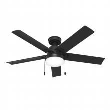  51681 - Hunter 52 in Sea Point Matte Black WeatherMax Indoor/Outdoor Ceiling Fan w/ LED LT Kit & Pull Chain