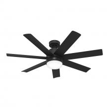  51535 - Hunter 52 in Brazos ENERGY STAR® Matte Black Damp Rated Ceiling Fan w/ LED LT Kit & Handheld Remote