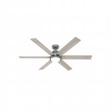  51883 - Hunter 60 inch Gravity Wi-Fi ENERGY STAR® Matte Silver Ceiling Fan with LED LT Kit & Handheld Remote