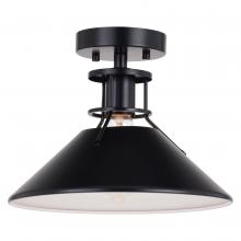  C0270 - Canton 11.5-in. Semi-Flush Mount Black and Matte White