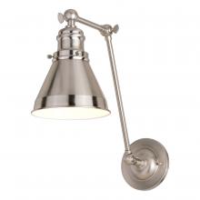  W0399 - Alexis 6-in. Adjustable Wall Light Satin Nickel and Matte White