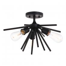  C0249 - Estelle 17 in. 3 Light Semi Flush Mount Matte Black