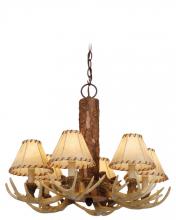  CH33006NS - Lodge 6L Antler Chandelier Noachian Stone