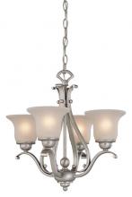  CH35404BN - Monrovia 4L Mini Chandelier or Semi Flush (Dual Mount) Brushed Nickel