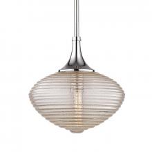  1922-PN - 1 LIGHT PENDANT W/ BRASS MESH