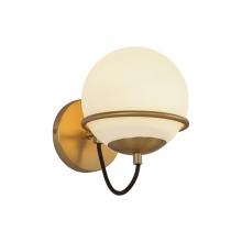  WV458107AGOP - Alba 7-in Aged Brass/Opal Glass 1 Light Wall Vanity