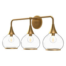  VL524326AGCL - Hazel 26-in Aged Gold/Clear Glass 3 Lights Vanity