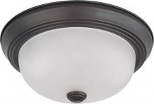  60/3145 - 2 Light - 11" Flush with Frosted White Glass - Mahogany Bronze Finish