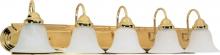  60/331 - Ballerina - 5 Light 36" Vanity with Alabaster Glass - Polished Brass Finish