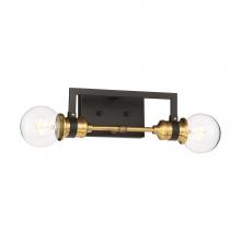  60/6972 - Intention - 2 Light Vanity - Warm Brass and Black Finish