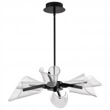  62/2281 - Sedona; 28 Inch 6 Light LED Chandelier; Matte Black; Silk Screened Acrylic Lens