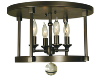  1102 AB - 4-Light Antique Brass Compass Flush / Semi-Flush Mount