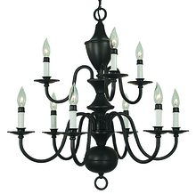  2529 AB - 9-Light Antique Brass Jamestown Dining Chandelier