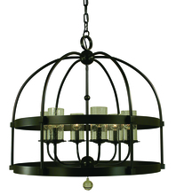  4526 BN - 6-Light Brushed Nickel Compass Chandelier