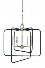  5425 SP/Mblack - 5-Light Satin Pewter With Matte Black Accents Montrose Chandelier