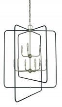  5429 SP/Mblack - 9-Light Satin Pewter With Matte Black Accents Montrose Foyer Chandelier