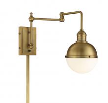  M90052NB - 1-Light Adjustable Wall Sconce in Natural Brass