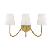  M90056NB - 3-Light Wall Sconce in Natural Brass