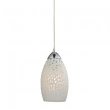 ELK Home 10245/1 - Etched Glass 1-Light Mini Pendant in Polished Chrome with White Etched Glass