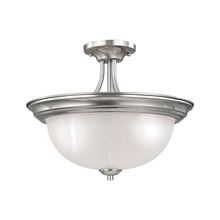  2103SF/20 - Thomas - Bristol Lane 3-Light Semi Flush Mount in Brushed Nickel with White Glass