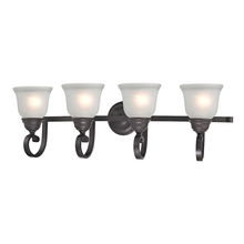  2304BB/10 - Thomas - Hamilton 4-Light Vanity Light in Oil Rubbed Bronze with White Glass