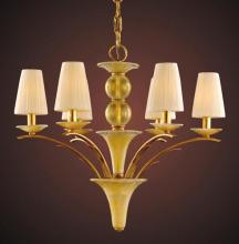  6171/6 - 6 Light Chandelier In Gold Leaf And Gold Acce