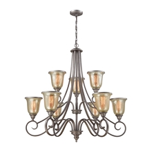  CN230927 - Thomas - Georgetown 9-Light Chandelier in in Weathered Zinc with Mercury Glass