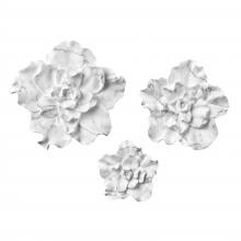  S0036-12024/S3 - Blume Dimensional Wall Art - Set of 3 White Marble
